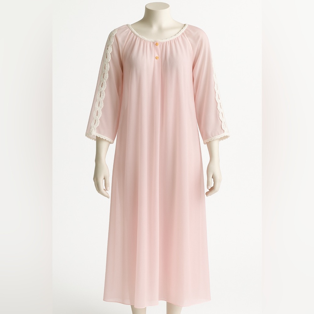 Vintage 1960s Sheer Pink Nylon Robe by Lov Lee – Made in Canada